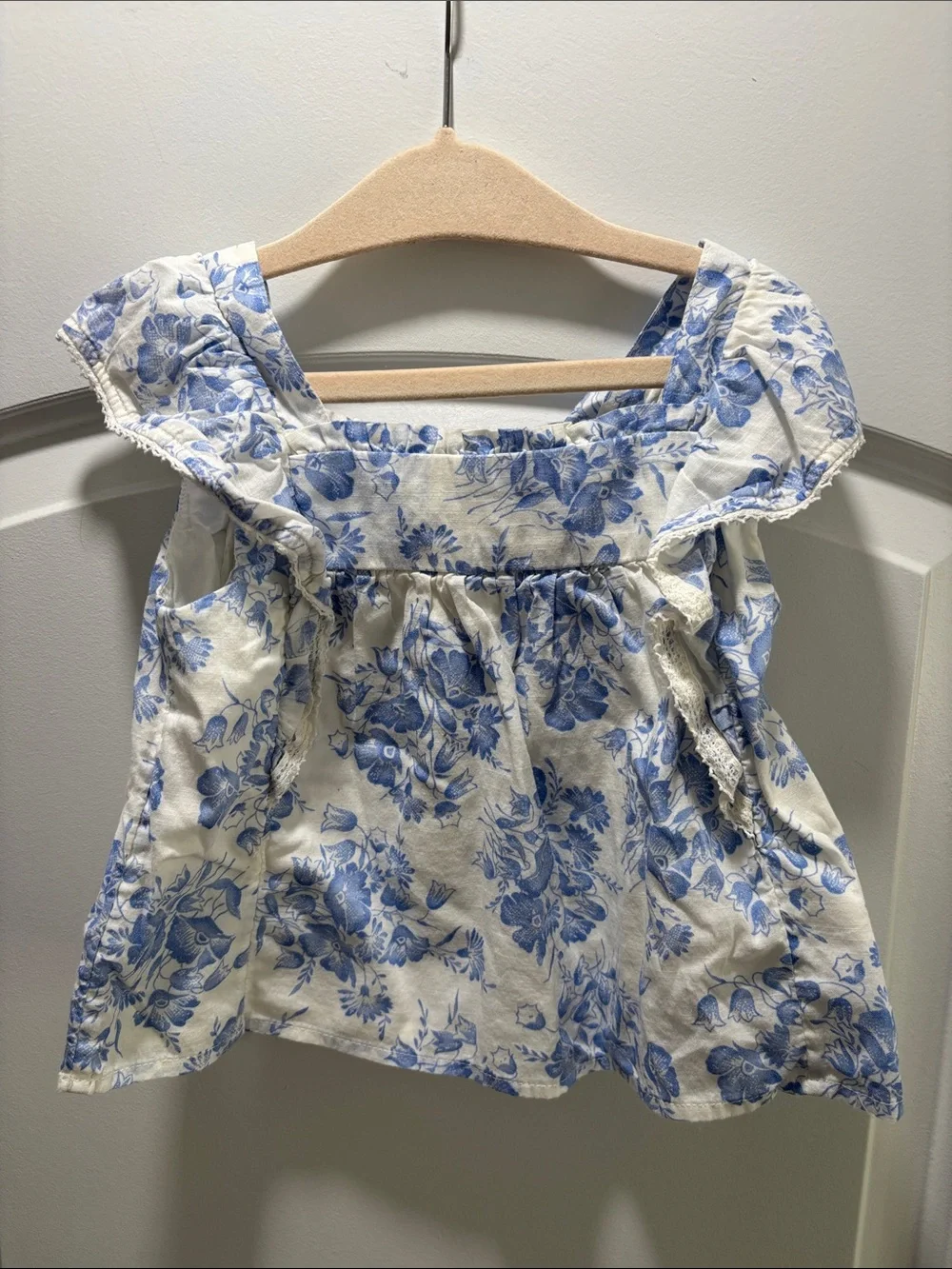 Ralph Lauren White Tank Top with Blue Floral Print